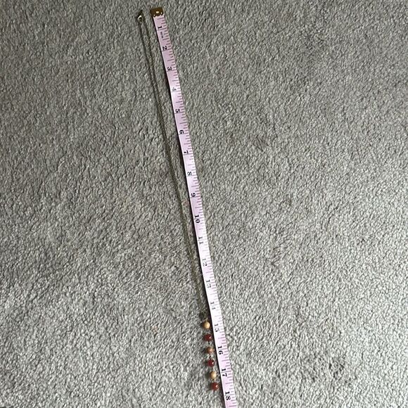 Yew Wood and Fire Agate “Gratitude” Lariat Necklace - Picture 2 of 5